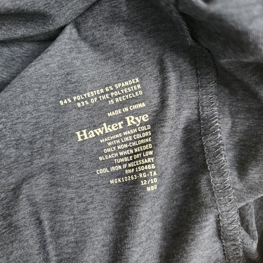 Hawker Rye Mens Medium Tall Henley Navy Blue Recycled Performance Essential Gorp - Picture 5 of 7